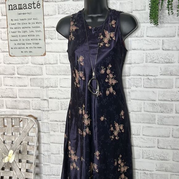 Vintage B Moss Vintage Floral Maxi Dress Size 5/6 Medium Silk Size 6 - Picture 3 of 6